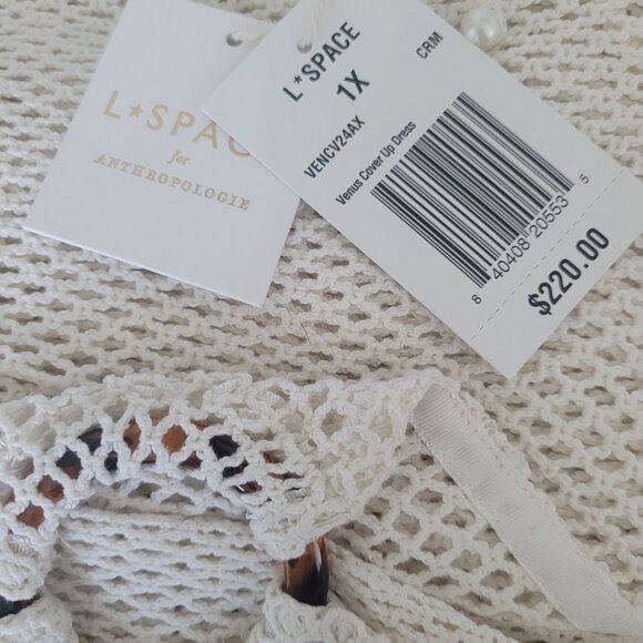 NEW L* SPACE For Anthropologie Venus Cover-Up Dress Cream Size 1X - Picture 6 of 6